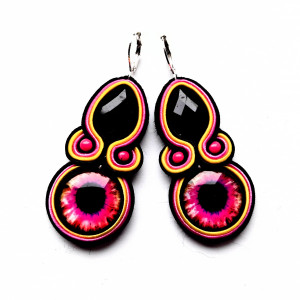 Kolczyki sutaszowe Pink Eye