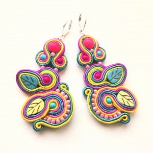 kolczyki sutaszowe Pink Garden