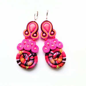 Kolczyki sutaszowe Pink Masai