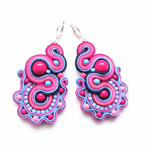 Kolczyki sutaszowe Pink Snail