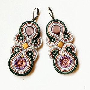 Kolczyki sutaszowe Purple Flower