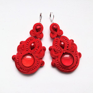 Kolczyki sutaszowe Red Circle