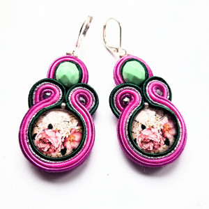 Kolczyki sutaszowe Rose Garden