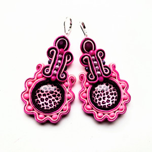 Kolczyki sutaszowe Różowa Pantera