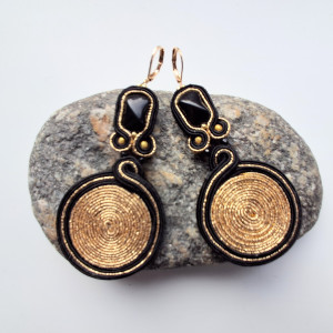 Kolczyki sutaszowe Spiral Gold