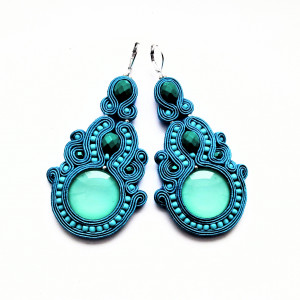 Kolczyki sutaszowe Turquoise Circle