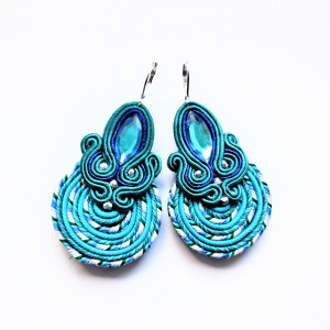 Kolczyki sutaszowe Turquoise Spiral