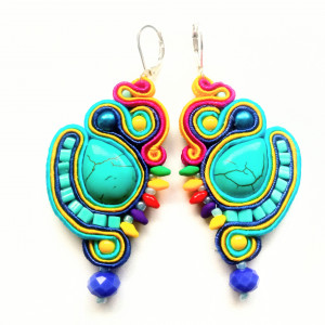 Kolczyki sutaszowe  Turquoise Tears