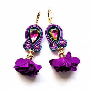 Kolczyki sutaszowe Wrzosy