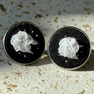 Kolczyki sztyfty czarno białe