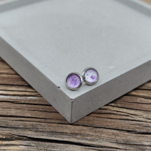 Kolczyki sztyfty Fioletowa Mgławica