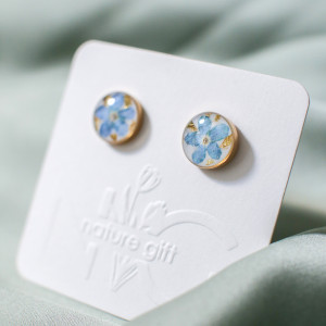 Kolczyki sztyfty z niezapominajkami 012