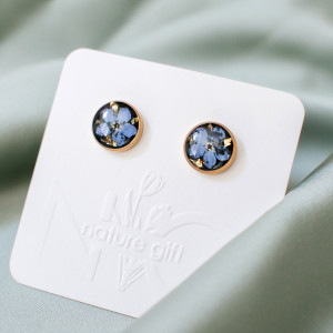 Kolczyki sztyfty z niezapominajkami 013