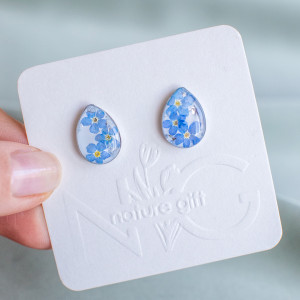 Kolczyki sztyfty z niezapominajkami 017