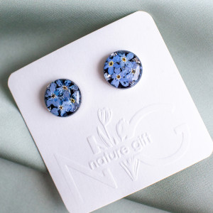 Kolczyki sztyfty z niezapominajkami 021