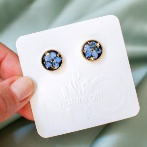 Kolczyki sztyfty z niezapominajkami 022