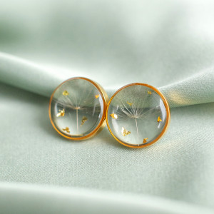 Kolczyki sztyfty z rzęsek dmuchawca 05