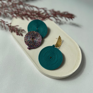 Kolczyki turkusowo multikolorowe asymetryczne