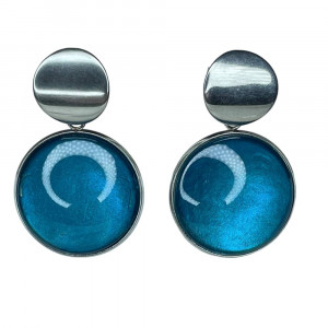 Kolczyki w perłowym odcieniu turkusu e9/14