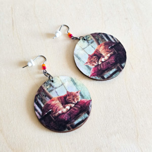 Kolczyki wiszące - Kocie dobranoc