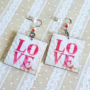 Kolczyki wiszące - LOVE