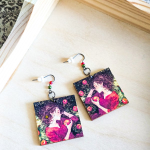 Kolczyki wiszące - Miłośniczka jabłek