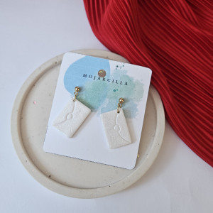 Kolczyki wiszące walentynkowe koperty