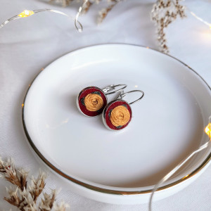 Kolczyki wiszące Złote róże mini