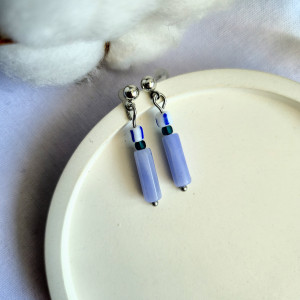 Kolczyki z agatem błękitnym