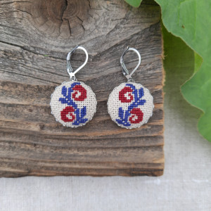 Kolczyki z haftem karpackim III