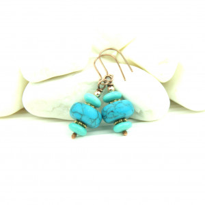 Kolczyki z howlitem i turkusem