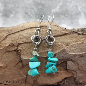 Kolczyki z kamieniem niebios - turkus