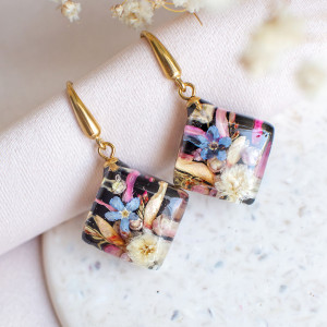 Kolczyki z kompozycją kwiatową 027