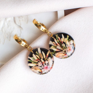 Kolczyki z kompozycją kwiatową 029