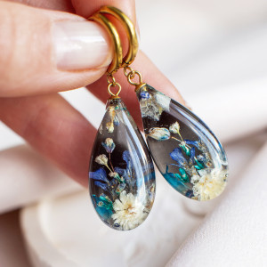 Kolczyki z kompozycją kwiatową 030