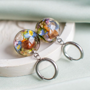 Kolczyki z leśną kompozycją 05