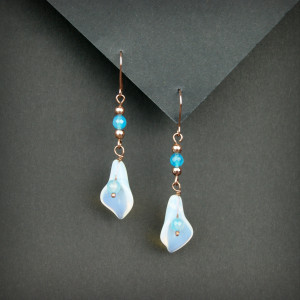 Kolczyki z opalitem i agatem