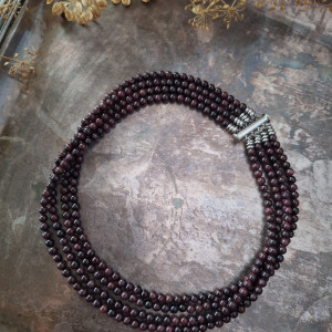 Kolia z granatu 4 sznury