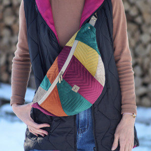 kolorowa patchworkowa damska nerka XXL