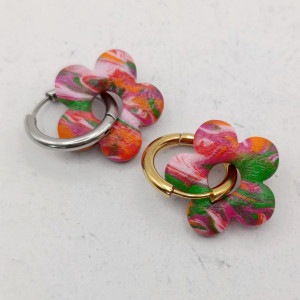 KOLOROWE KOLCZYKI KWIATKI