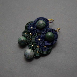 kolorowe kolczyki lub klipsy sutasz z chryzokolą 1