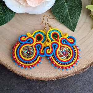 Kolorowe kolczyki soutache