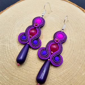 Kolorowe kolczyki sutasz z howlitem 5