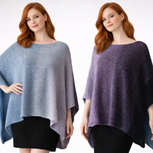 Kolorowe poncho z bawełny- gotowe do wysyłki