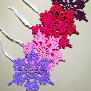 Kolorowe śnieżynki x 5, świąteczne zawieszki