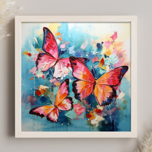 Kolorowy obraz z motylami - kolorowa abstrakcja