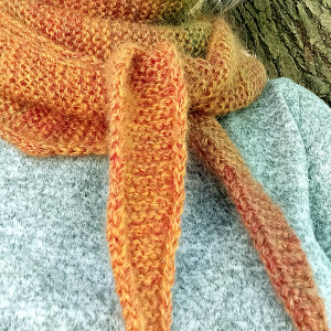 Kolorowy szalik - szaliczek - Pomarańczowa energia