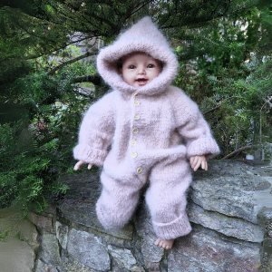 Kombinezon dla niemowlaka z wełny alpaki i merynosa