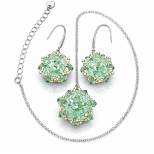 Komplet Biżuterii "Chrysolite Maxima" z Kryształów Preciosa