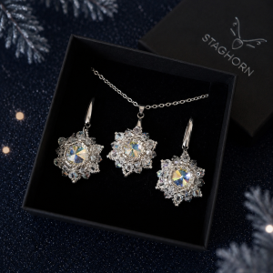 Komplet Biżuterii z kryształami Preciosa "Winter Lights - Crystal AB"